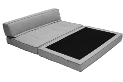 Outlet Miliboo Sillón cama de 2 plazas de tela gris claro KATY