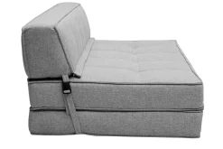 Outlet Miliboo Sillón cama de 2 plazas de tela gris claro KATY