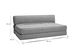Outlet Miliboo Sillón cama de 2 plazas de tela gris claro KATY