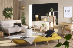 Cheap Miliboo Sillón cama nórdico de tela amarillo mostaza AMIKO