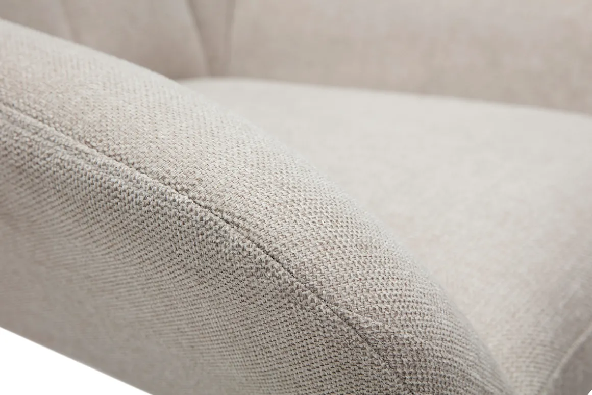 Best Miliboo Sillón de diseño giratorio de tejido efecto aterciopelado texturizado beige KING