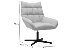Best Miliboo Sillón de diseño giratorio de tejido efecto aterciopelado texturizado beige KING