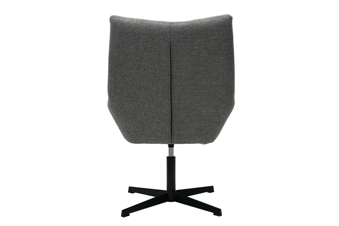 New Miliboo Sillón de diseño giratorio de tejido efecto aterciopelado texturizado gris KING