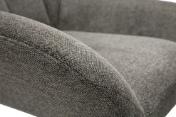 New Miliboo Sillón de diseño giratorio de tejido efecto aterciopelado texturizado gris KING
