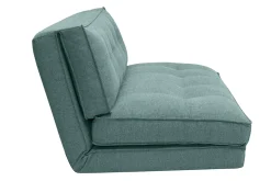 Shop Miliboo Sillón de dos plazas convertible en tela verde gris SALLY