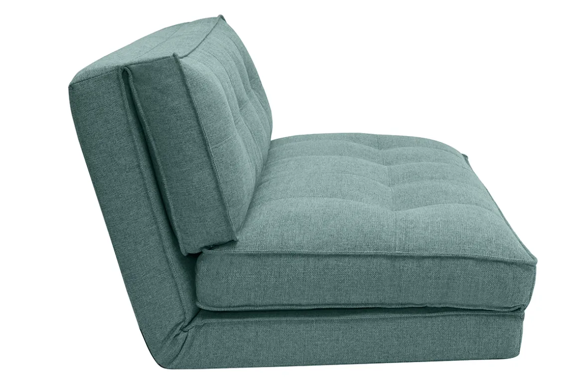 Shop Miliboo Sillón de dos plazas convertible en tela verde gris SALLY