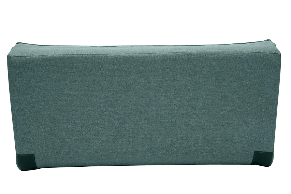 Shop Miliboo Sillón de dos plazas convertible en tela verde gris SALLY