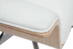 Best Sale Miliboo Sillón de escritorio blanco y madera clara ELON