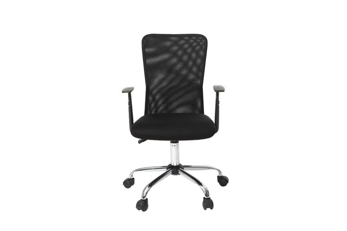 Hot Miliboo Sillón de escritorio diseño malla negra PLUZ