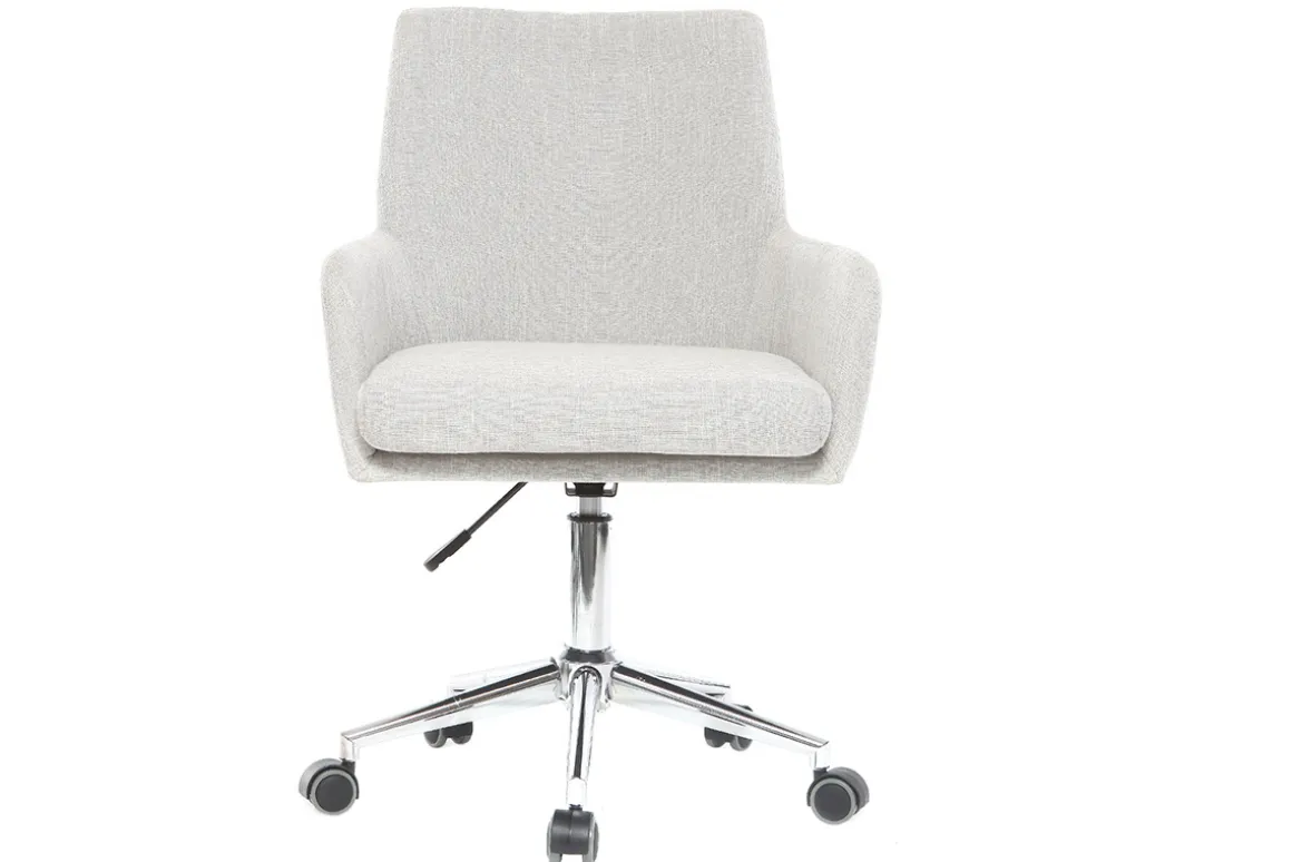 Best Sale Miliboo Sillón de escritorio diseño tejido gris SHANA