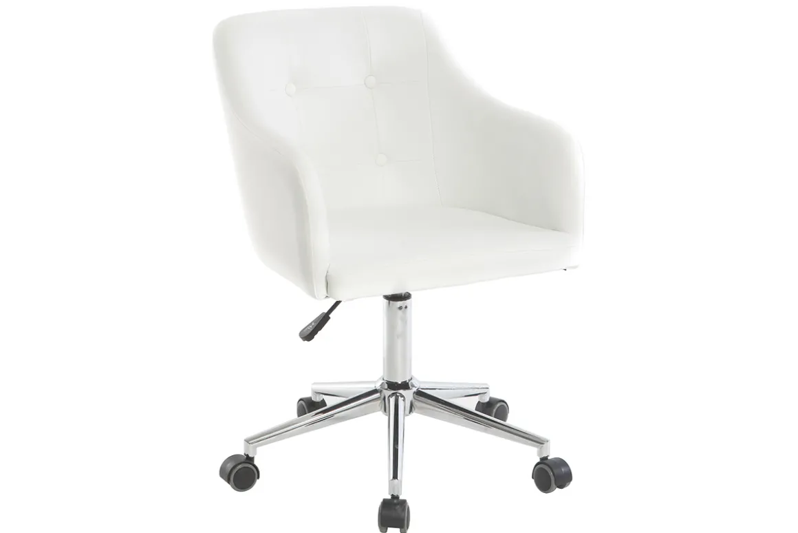 Online Miliboo Sillón de escritorio diseño PU blanco BALTIK