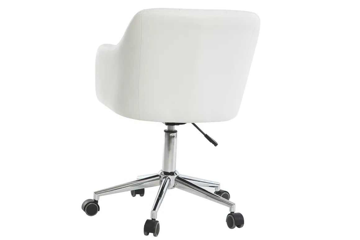 Online Miliboo Sillón de escritorio diseño PU blanco BALTIK