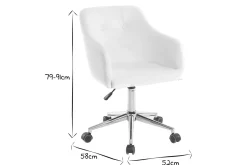 Online Miliboo Sillón de escritorio diseño PU blanco BALTIK
