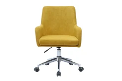 Flash Sale Miliboo Sillón de escritorio diseño terciopelo amarillo mostaza SHANA