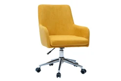 Flash Sale Miliboo Sillón de escritorio diseño terciopelo amarillo mostaza SHANA