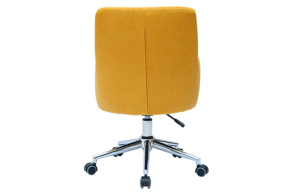 Flash Sale Miliboo Sillón de escritorio diseño terciopelo amarillo mostaza SHANA