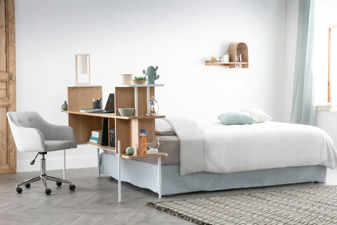 Discount Miliboo Sillón de escritorio diseño tejido gris claro BALTIK (Este producto ya no se comercializa)