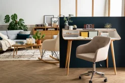 Discount Miliboo Sillón de escritorio diseño tejido gris claro BALTIK (Este producto ya no se comercializa)