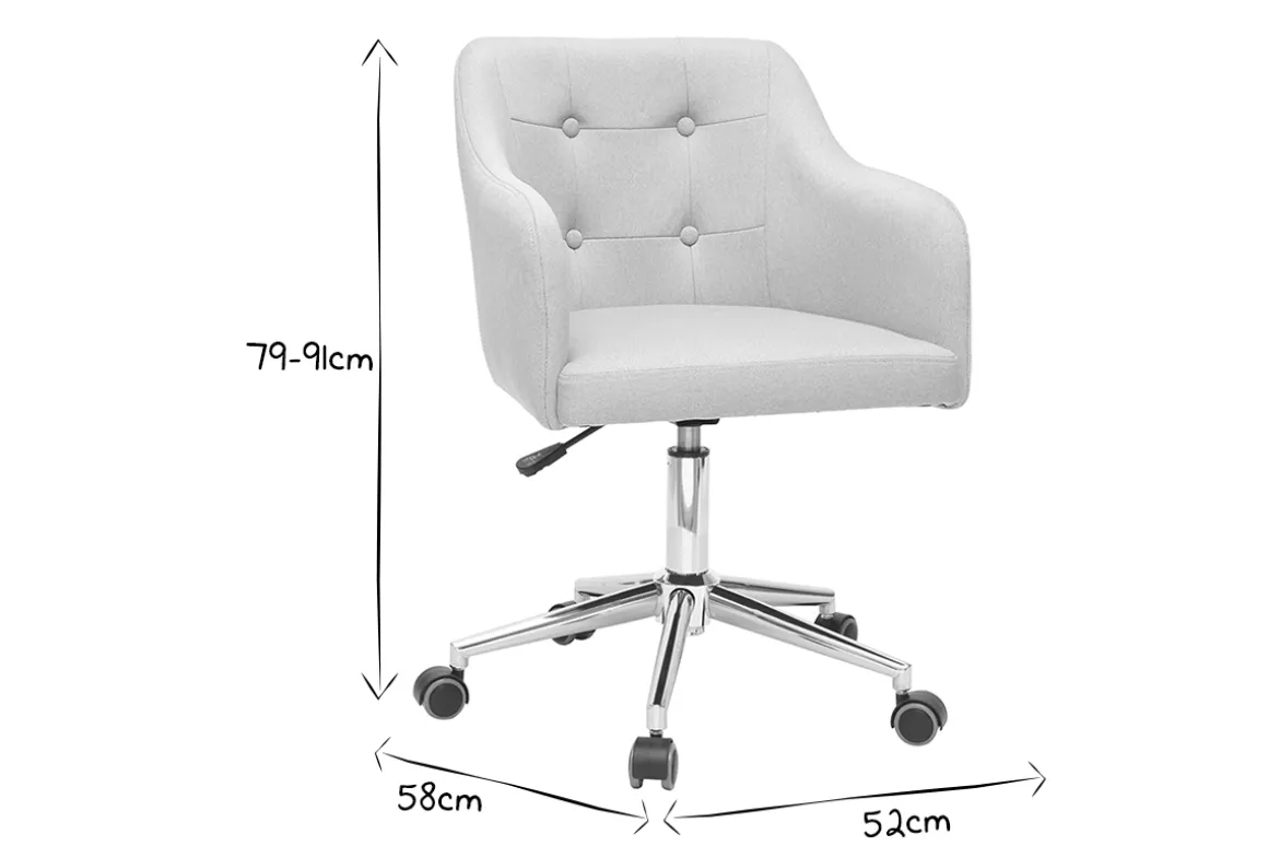 Discount Miliboo Sillón de escritorio diseño tejido gris claro BALTIK (Este producto ya no se comercializa)