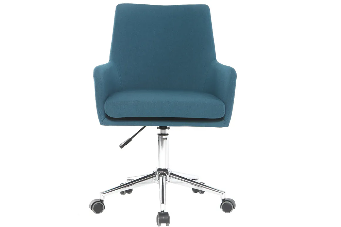 Cheap Miliboo Sillón de escritorio diseño tejido azul petróleo SHANA