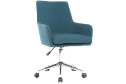 Cheap Miliboo Sillón de escritorio diseño tejido azul petróleo SHANA