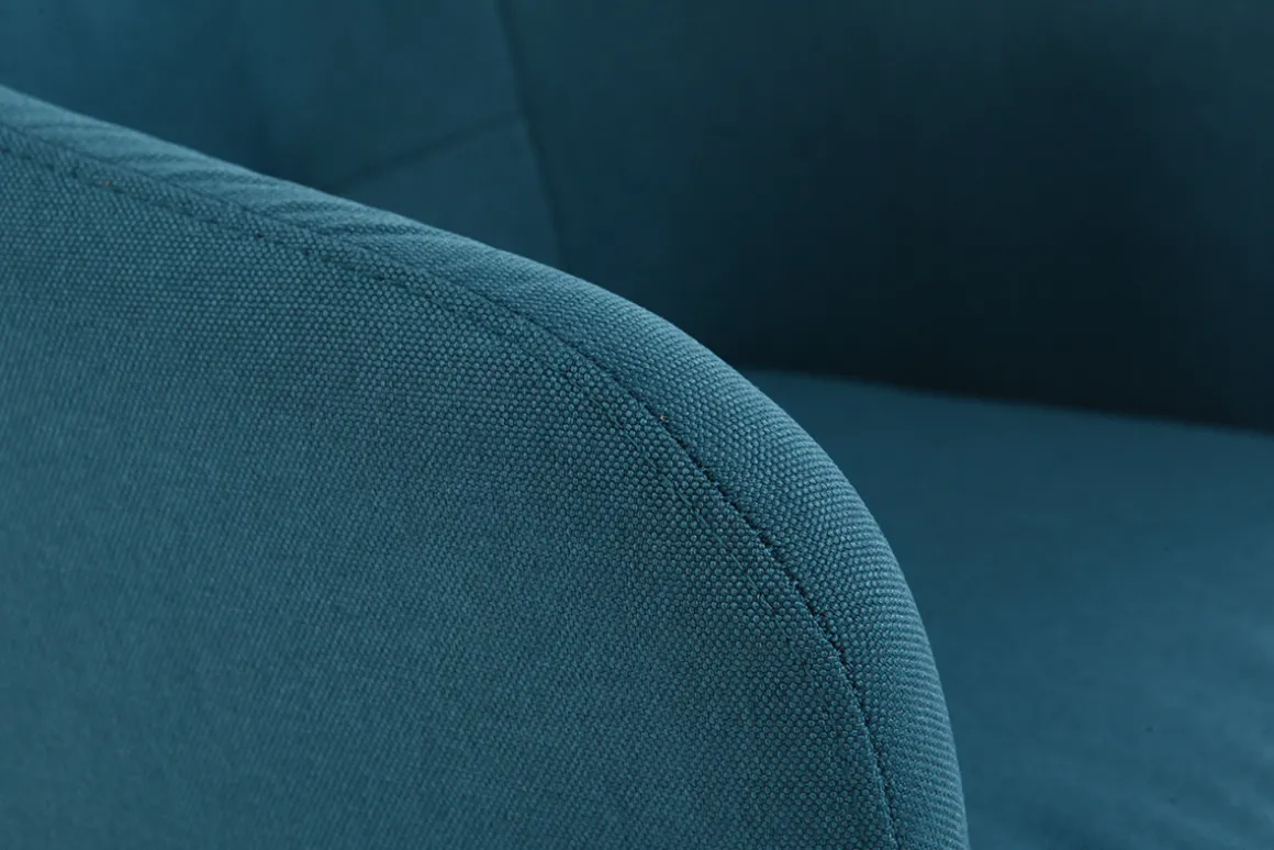 New Miliboo Sillón de escritorio diseño tejido azul petróleo BALTIK