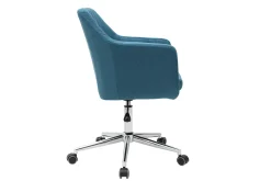 Fashion Miliboo Sillón de escritorio moderno en tejido azul petróleo ALEYNA