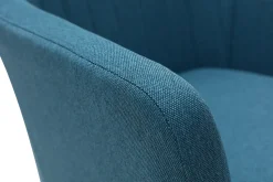 Fashion Miliboo Sillón de escritorio moderno en tejido azul petróleo ALEYNA