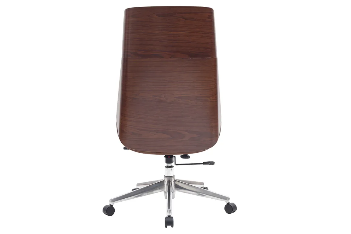 Best Miliboo Sillón de escritorio moderno madera oscura y negro CURVED
