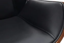 Best Miliboo Sillón de escritorio moderno madera oscura y negro CURVED