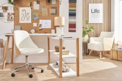 Online Miliboo Sillón de escritorio moderno blanco QUINO