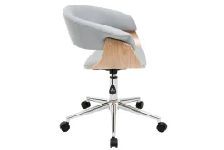 Discount Miliboo Sillón de escritorio moderno tejido gris y madera clara OKTAV