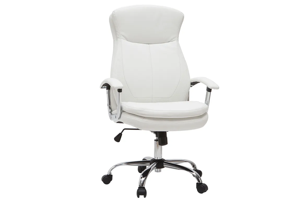 Best Sale Miliboo Sillón de escritorio moderno blanco WALL STREET