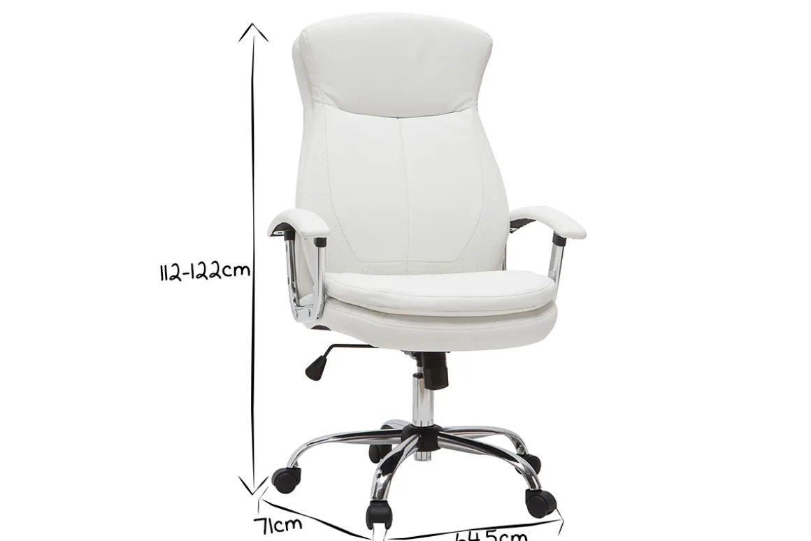 Best Sale Miliboo Sillón de escritorio moderno blanco WALL STREET