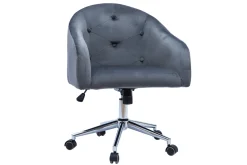 Sale Miliboo Sillón de escritorio terciopelo gris oscuro SHARON