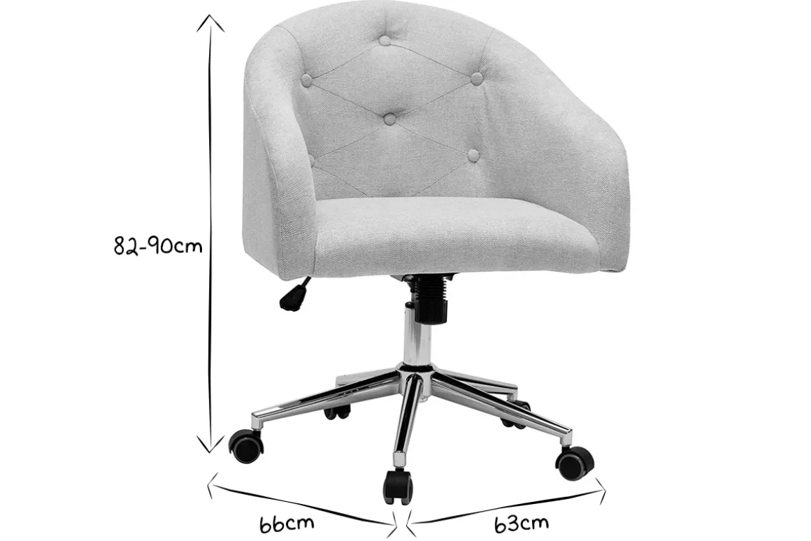 Online Miliboo Sillón de escritorio terciopelo natural SHARON