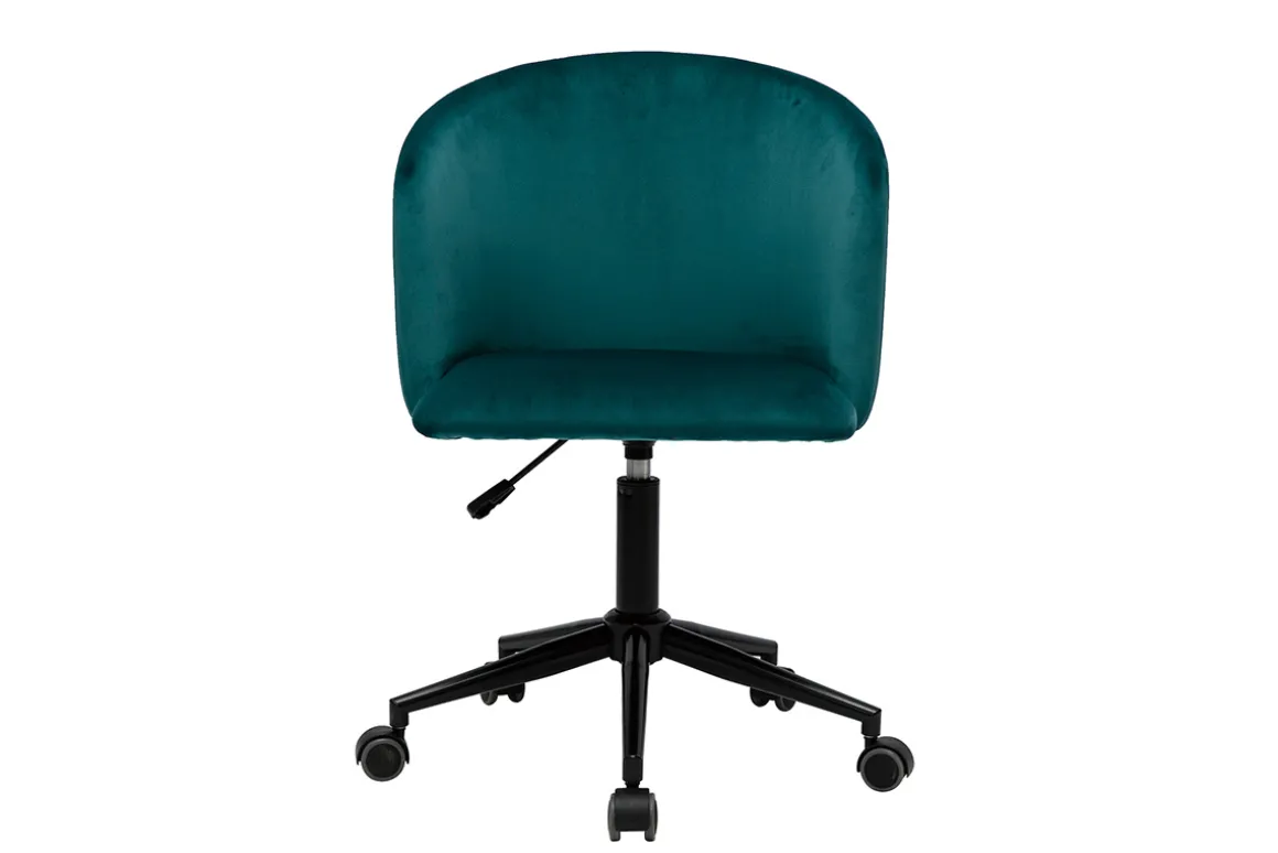 Online Miliboo Sillón de escritorio terciopelo azul petróleo VANITY