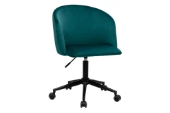 Online Miliboo Sillón de escritorio terciopelo azul petróleo VANITY