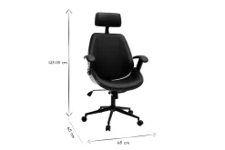 Cheap Miliboo Sillón de oficina de dirección de diseño negro, madera oscura y metal negro MUSK