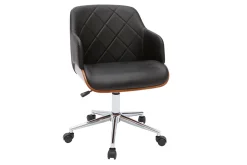 Cheap Miliboo Sillón de oficina moderno negro con madera oscura SANDRO
