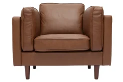 Sale Miliboo Sillón de piel de búfalo vintage marrón BRADLEY
