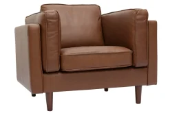 Sale Miliboo Sillón de piel de búfalo vintage marrón BRADLEY