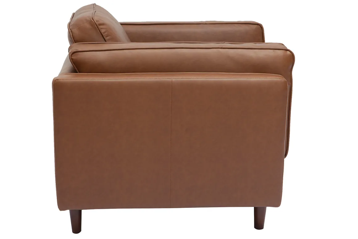 Sale Miliboo Sillón de piel de búfalo vintage marrón BRADLEY