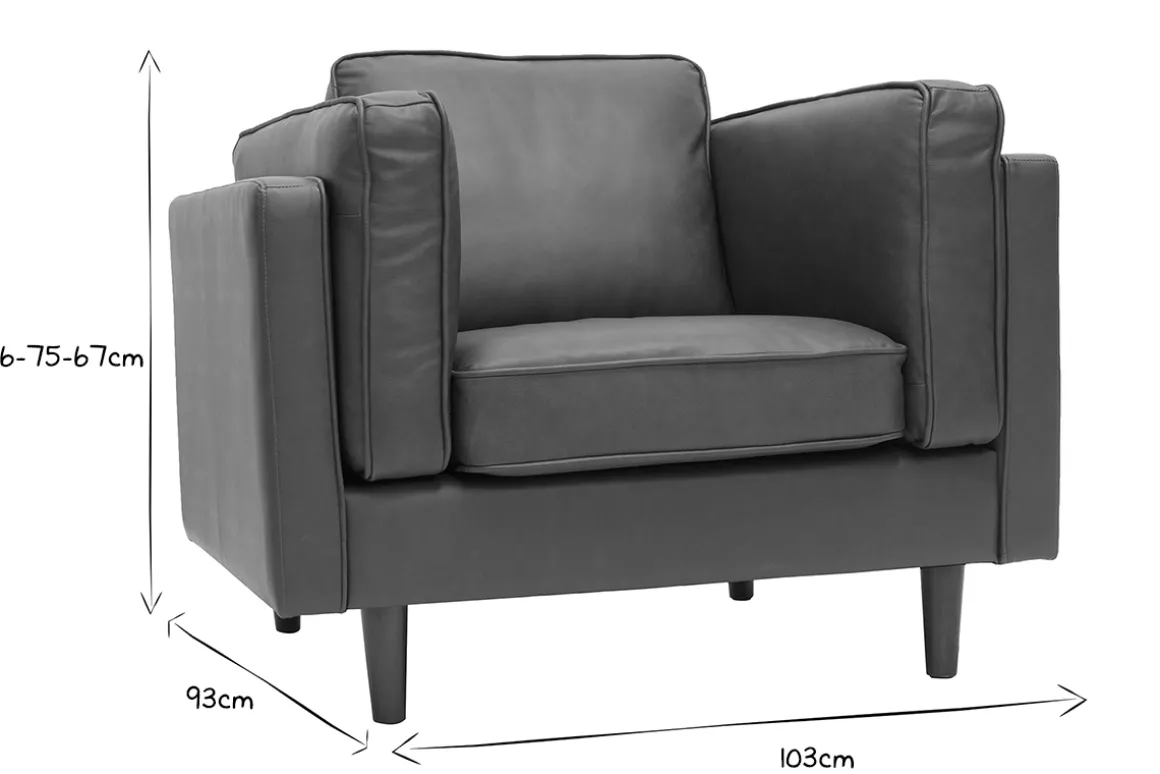 Sale Miliboo Sillón de piel de búfalo vintage marrón BRADLEY