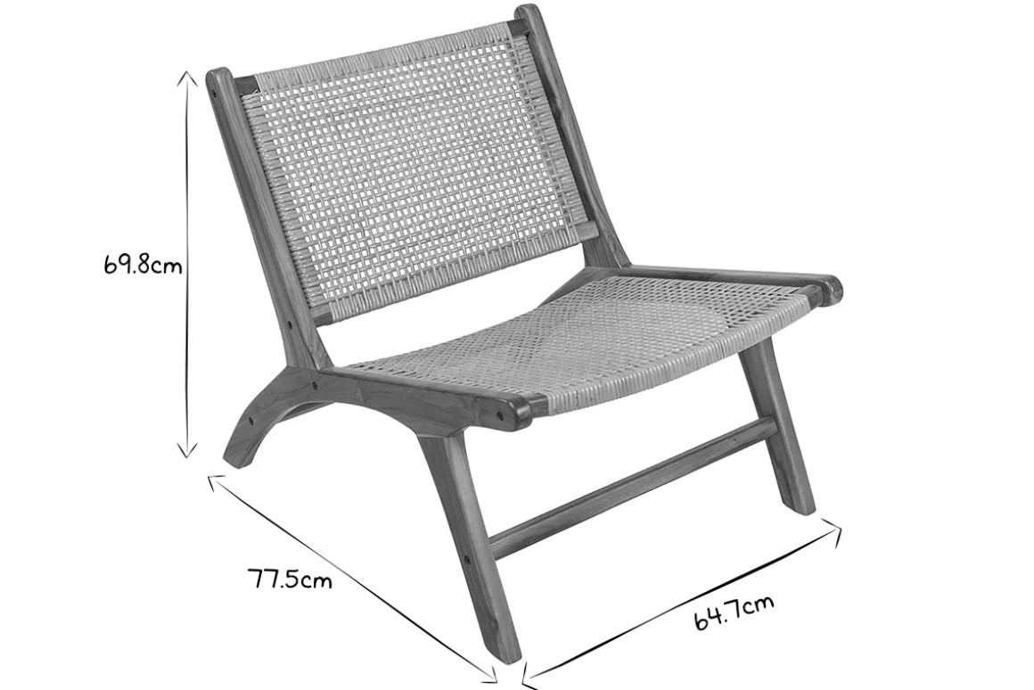 Store Miliboo Sillón de teca y ratán natural HAMMA