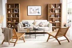 Store Miliboo Sillón de teca y ratán natural HAMMA