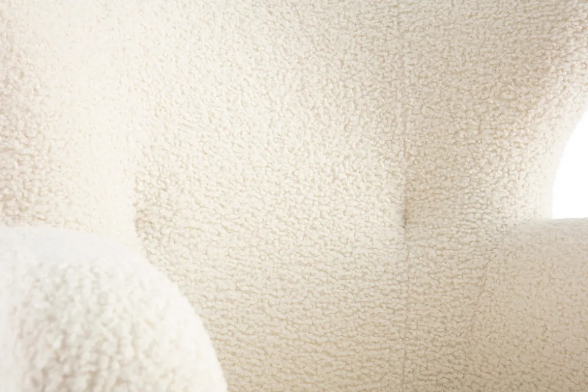 Online Miliboo Sillón de tejido blanco efecto lana rizada KORO