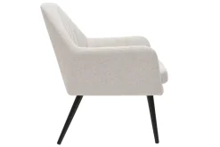 New Miliboo Sillón de tejido efecto aterciopelado texturizado beige y metal GASTON