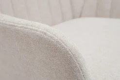 New Miliboo Sillón de tejido efecto aterciopelado texturizado beige y metal GASTON