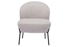Flash Sale Miliboo Sillón de tejido efecto aterciopelado texturizado beige y metal negro BELEY